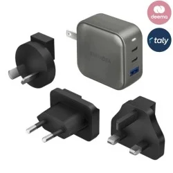 Energea Travelworld Gan100, 3C1A Pd/Pps/Qc3.0 Wall Charger,100W (Us+Uk+Eu+Au) - Gun